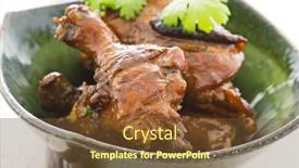  Presentation with chicken little chicks - Beautiful slide deck featuring chicken teriyaki backdrop and a tawny brown colored foreground