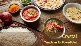  Presentation with chicken - Slides enhanced with chicken tikka masala indian background and a tawny brown colored foreground