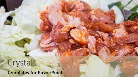  Presentation with chicken - PPT layouts with chicken-vegetable-stir-fry background and a soft green colored foreground