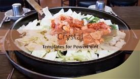  Presentation with chicken - Audience pleasing PPT layouts consisting of chicken-vegetable-stir-fry backdrop and a coral colored foreground