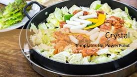  Presentation with chicken - Colorful theme enhanced with chicken-vegetable-stir-fry backdrop and a yellow colored foreground