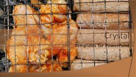  Presentation with charcoal - Cool new presentation design with chicken-wings-and-shish-kebab backdrop and a coral colored foreground