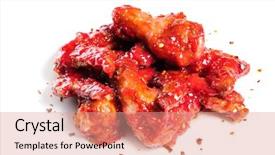  Presentation with chicken little chicks - Beautiful presentation featuring chicken wings in raspberry sauce backdrop and a  colored foreground