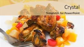  Presentation with grilled chicken - Audience pleasing PPT layouts consisting of chicken wings served with tropical backdrop and a yellow colored foreground
