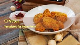 Presentation with cooking rotisserie chicken - Beautiful theme featuring chicken wings spicy chicken wings backdrop and a red colored foreground