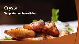  Presentation with sauce - Audience pleasing PPT theme consisting of chicken wings with sauce backdrop and a black colored foreground