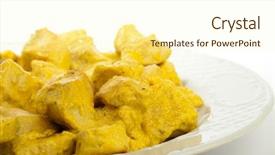  Presentation with chicken curry - Beautiful PPT theme featuring chicken with curry backdrop and a cream colored foreground