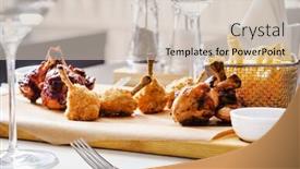  Presentation with french fries - Cool new slides with chicken-with-french-fries backdrop and a soft green colored foreground