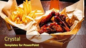  Presentation with french fries - Theme consisting of chicken-with-french-fries background and a  colored foreground