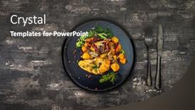  Presentation with lemon - Colorful PPT theme enhanced with chicken-with-lemon-confit-ground backdrop and a dark gray colored foreground