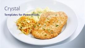  Presentation with potato - Presentation theme having chicken-with-mashed-potato background and a sky blue colored foreground