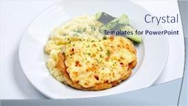  Presentation with potato - Theme consisting of chicken-with-mashed-potato background and a sky blue colored foreground