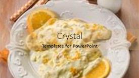  Presentation with yogurt - Slides featuring chicken-with-orange-and-yogurt background and a coral colored foreground