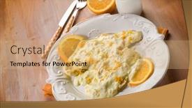  Presentation with yogurt - Colorful theme enhanced with chicken-with-orange-and-yogurt backdrop and a coral colored foreground