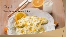  Presentation with yogurt - Cool new presentation with chicken-with-orange-and-yogurt backdrop and a coral colored foreground