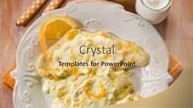  Presentation with yogurt - Presentation design featuring chicken-with-orange-and-yogurt background and a coral colored foreground