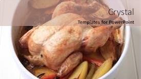  Presentation with celery - Amazing presentation theme having chicken-with-potatoes-carrot backdrop and a coral colored foreground