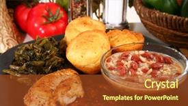  Presentation with cajun - Theme consisting of chicken with red beans background and a tawny brown colored foreground