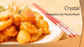  Presentation with food chicken - Slide set enhanced with chicken with sweet and sour background and a lemonade colored foreground