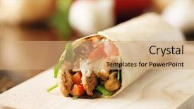  Presentation with tortilla - Beautiful slides featuring chicken wrap in tortilla backdrop and a coral colored foreground