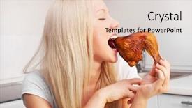  Presentation with eating disorders - Cool new presentation theme with chickenjoy - beautiful young blond woman eating backdrop and a lemonade colored foreground