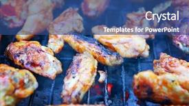  Presentation with chicken little chicks - Presentation enhanced with chickenjoy - chicken wings on barbeque grill background and a  colored foreground