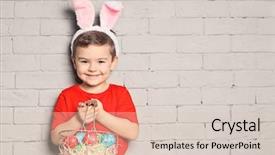  Presentation with easter basket - Presentation having chickenjoy - cute little boy with bunny background and a lemonade colored foreground