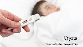  Presentation with fever - Beautiful PPT layouts featuring chickenpox mother - fever patient boy in bed backdrop and a white colored foreground