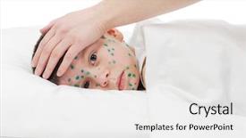  Presentation with mom - Presentation with chickenpox mother - mom touching sick boy his background and a white colored foreground