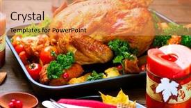  Presentation with thanksgiving dinner - Colorful presentation design enhanced with chickens fall - christmas dinner roasted turkey backdrop and a coral colored foreground