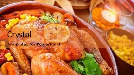  Presentation with roasted chicken - Cool new theme with chickens fall - closeup on tasty roasted chicken backdrop and a gold colored foreground