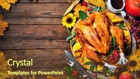  Presentation with thanksgiving dinner - Audience pleasing slides consisting of chickens fall - thanksgiving dinner roasted turkey backdrop and a tawny brown colored foreground