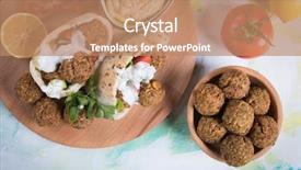  Presentation with middle eastern traditional dishes falafel - Cool new presentation design with chickepa balls popular fast food backdrop and a coral colored foreground