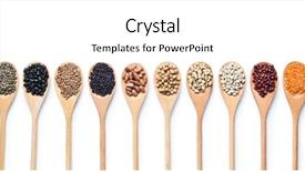  Presentation with wooden - Cool new PPT theme with chickpea - various dried legumes in wooden backdrop and a white colored foreground