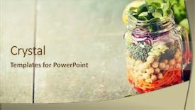  Presentation with mason jar - Cool new presentation design with chickpea and veggies - healthy food backdrop and a soft green colored foreground