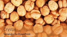 Presentation with chickpea - Slide set featuring chickpea-cicer-arietinum-macro-pile background and a gold colored foreground