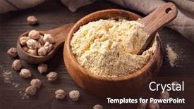  Presentation with chickpea - Slides enhanced with chickpea-flour-in-a-wooden background and a tawny brown colored foreground