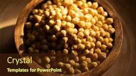  Presentation with chickpea - Presentation design with chickpea-in-a-wooden-plate background and a tawny brown colored foreground