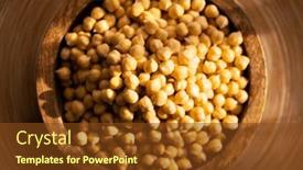  Presentation with chickpea - Presentation design featuring chickpea-in-a-wooden-plate background and a tawny brown colored foreground