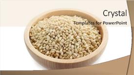  Presentation with chickpea plant - Theme consisting of chickpea plant - barley on bowl background and a lemonade colored foreground