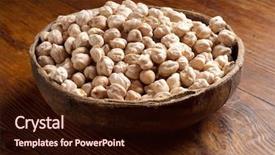  Presentation with chickpea plant - Theme enhanced with chickpea plant - bowl chick-pea on wood background and a wine colored foreground