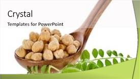  Presentation with chick - Beautiful slides featuring chickpea plant - chick peas over wooden spoon backdrop and a white colored foreground