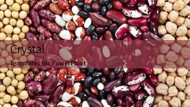  Presentation with beans legumes - Cool new presentation design with chickpea plant - colorful striped rows of lentils backdrop and a tawny brown colored foreground