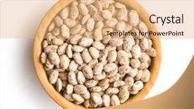  Presentation with sitting teddy bear isolated - Presentation having chickpea plant - dried borlotti beans in bowl background and a coral colored foreground