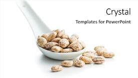  Presentation with ceramic - Colorful slides enhanced with chickpea plant - dried borlotti beans in ceramic backdrop and a white colored foreground