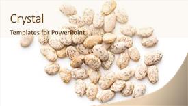  Presentation with coffee beans on a white - Slides consisting of chickpea plant - dried borlotti beans isolated background and a lemonade colored foreground