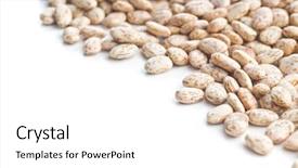  Presentation with beans - PPT theme enhanced with chickpea plant - dried borlotti beans isolated background and a  colored foreground