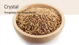  Presentation with chickpea plant - PPT theme with chickpea plant - spelt on bowl background and a coral colored foreground