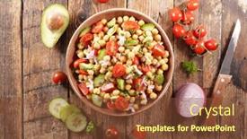  Presentation with chickpea - Cool new slide set with chickpea-salad-with-avocado-tomato backdrop and a tawny brown colored foreground