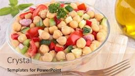  Presentation with chickpea - Amazing slide deck having space with closed old notebook backdrop and a coral colored foreground